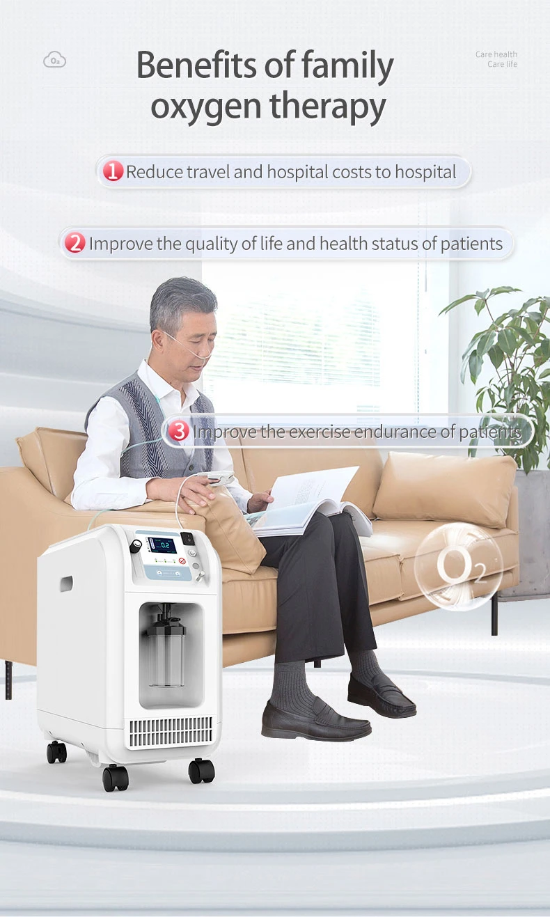 Contec Factory Medical Equipment Portable 5L Oxygen Concentrator with CE